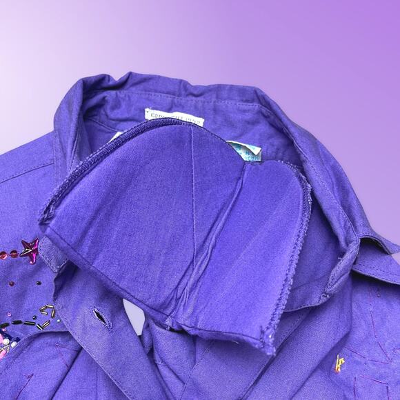 Southwest Canyon 1992 Vintage LS Womens Purple Western Shirt NWT S - Picture 9 of 10